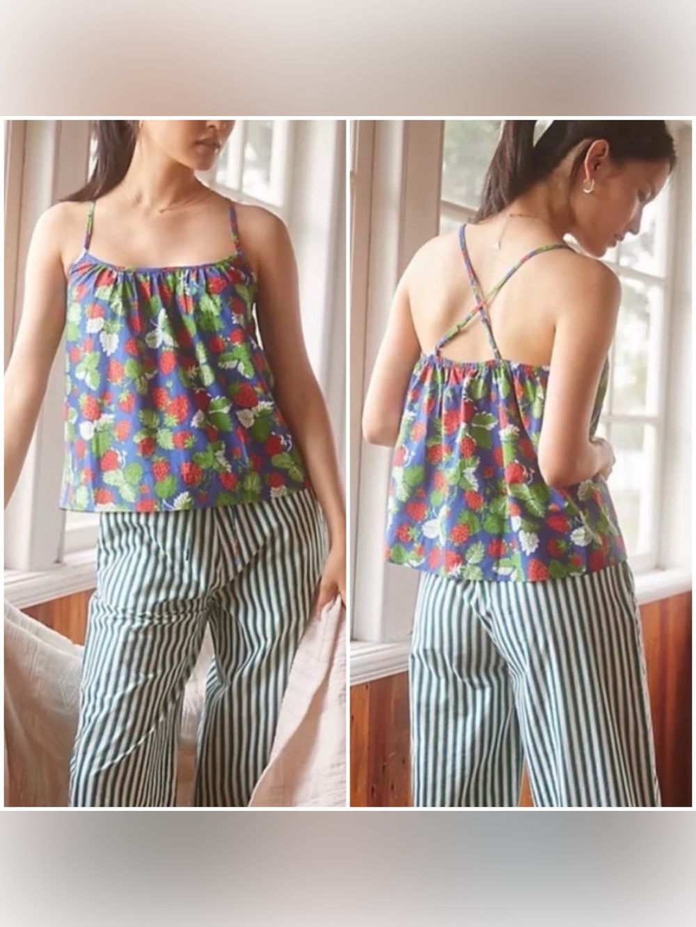 PRINT FRESH x Anthropologie Strawberry Fields Cami Sleep Top
